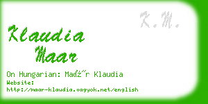 klaudia maar business card